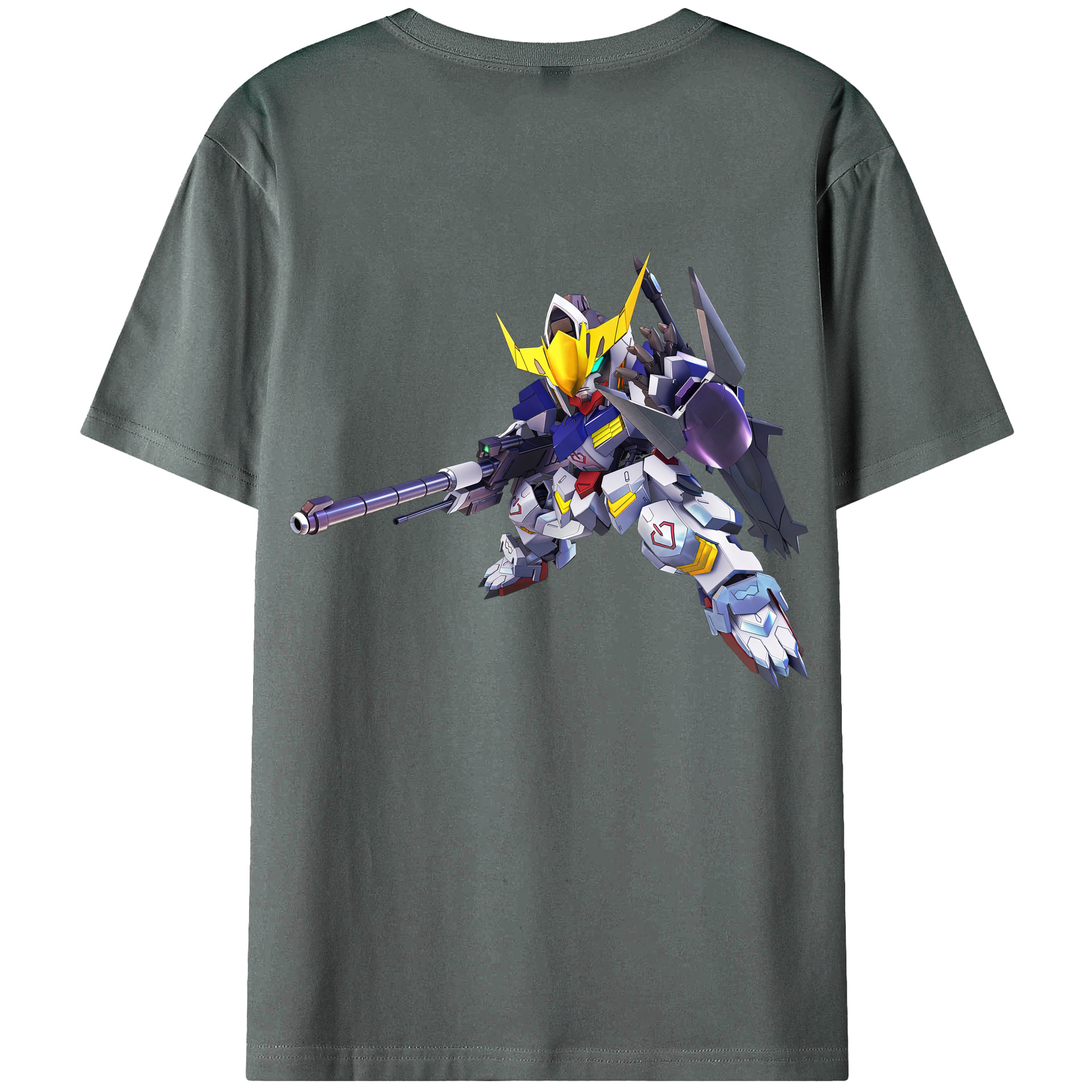 （画像用） 機動戦士ガンダム Mobile Suit Gundam 綿100％ メンズ半袖Tシャツ（バックプリント） 通気性